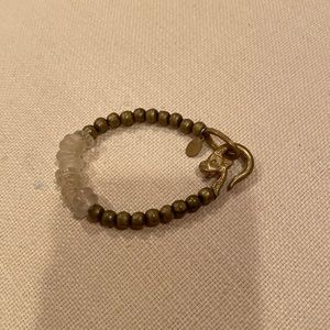 Ram head gold and crystal bracelet